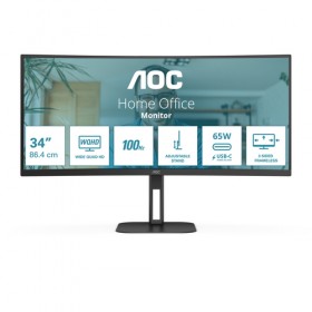 AOC MONITOR CURVO 34 LED VA WQHD 21:9 4MS 300 CDM, REG ALTEZZA, USB-C DOCK, DP/HDMI, MULTIMEDIALE, S AOC MONITOR CURVO 34 LED VA WQHD 21:9 4MS 300 CDM, REG ALTEZZA, USB-C DOCK, DP/HDMI, MULTIMEDIALE, S