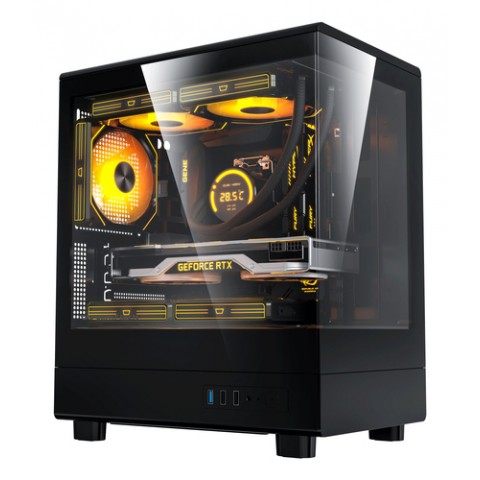 DARKFLASH DB330M MESH PC CASE, MICRO-ATX/MINI-ITX MOTHERBOARD SUPPORT, NO FANS, MESH FRONT, TEMPERED