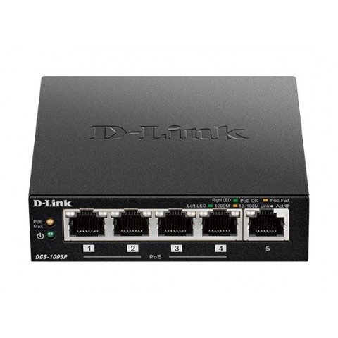 D-LINK SWITCH 5 PORTE GIGABIT POE+ DESKTOP