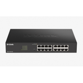 D-LINK SWITCH 16 PORTE GIGABIT SMART MANAGED, FANLESS, 802.1Q VLAN, 802.1p QoS, 11 RACKMOUNT INSTALLATION