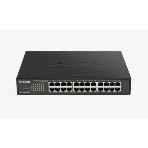 D-LINK SWITCH POE 24 PORTE GIGABIT SMART MANAGED, FANLESS, 802.1Q VLAN, 802.1p QoS, 11 RACKMOUNT INSTALLATION