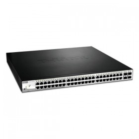 D-LINK SWITCH EASYSMART 52 PORTE GIGABIT POE 370W 4 SLOT SFP/COMBO 19 RACKMOUNT