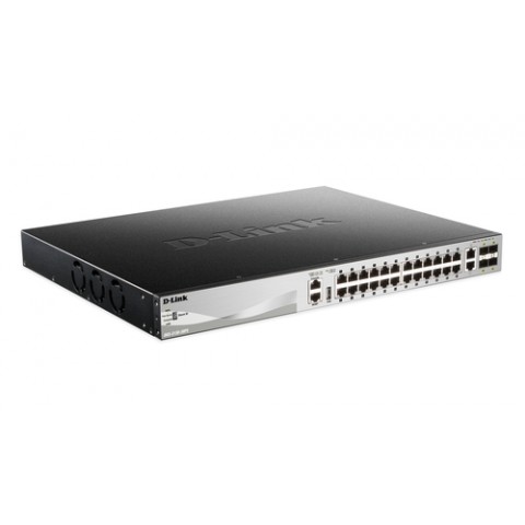 D-LINK SWITCH 24 PORTE GIGABIT 10/100/1000BASE-T POE 370W, MANAGED,LAYER 3 STACKABLE + 2 PORTE 10GBASE-T, 4 PORTE SFP+ D-LINK SWITCH 24 PORTE GIGABIT 10/100/1000BASE-T POE 370W, MANAGED,LAYER 3 STACKABLE + 2 PORTE 10GBASE-T, 4 PORTE SFP+