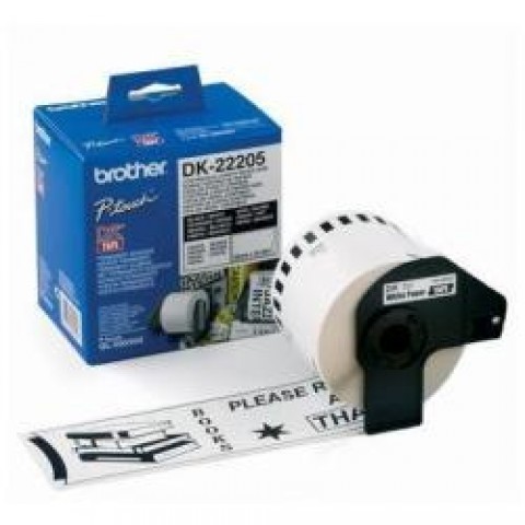 BROTHER DK-22205 NASTRO BIANCO CARTA TERMICA A LUNGHEZZA CONTINUA- 62MM -30 BROTHER DK-22205 NASTRO BIANCO CARTA TERMICA A LUNGHEZZA CONTINUA- 62MM -30