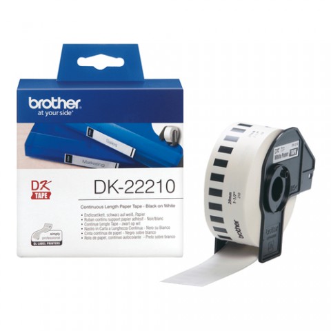 BROTHER DK-22210 NASTRO NERO TERMICO, 29MM, 30,48 METRI DI LUNGHEZZA BROTHER DK-22210 NASTRO NERO TERMICO, 29MM, 30,48 METRI DI LUNGHEZZA
