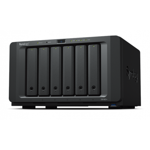 SYNOLOGY NAS TOWER 6BAY 2.5"/3.5" SSD/HDD SATA, 2xSSD NVME M.2 2280, AMD RYZENTM V1500B 4CORE 2.2 GHz, 4GB SODIMM DDR4 ECC (UP TO 32GB), 4x1GbE, 3xUSB 3.2, 2xESATA. SCALABILITA FINO A 16 UNITA CON 2xDX517