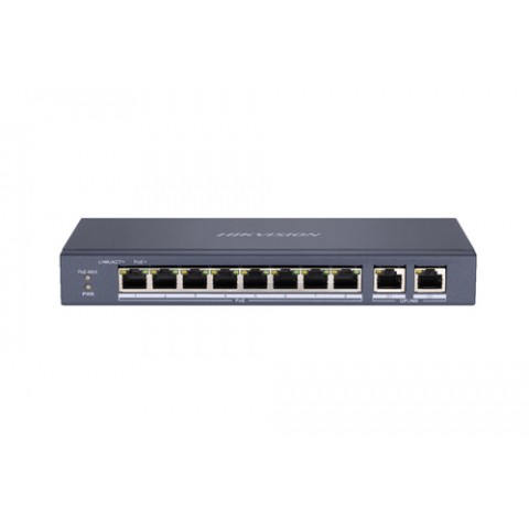 HIKVISION SWITCH 8P LAN 10/100M RJ45 POE+2P GIGABIT RJ45 HIKVISION DS-3E0310P-E/M 802.3AF/AT, POE PO