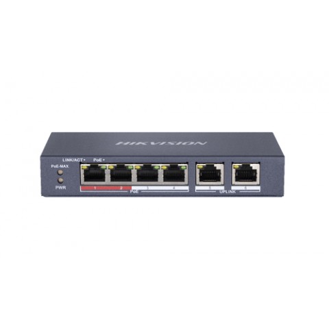 HIKVISION SWITCH 8 PORT GIGABIT UNMANAGED POE SWITCH 1 GIGABIT RJ45 UPLINK PORT, 1 GIGABIT SFP UPLIN