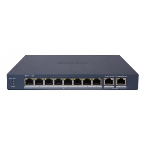 HIKVISION SWITCH SMART MANAGED POE 10/100 8 POE PORTS HIKVISION SWITCH SMART MANAGED POE 10/100 8 POE PORTS