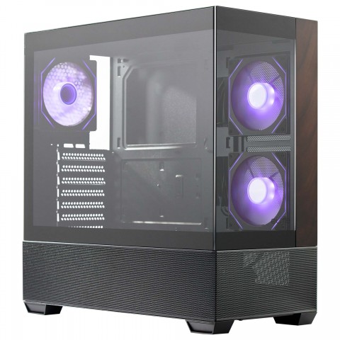 Cooler Master Elite 690 Wood Black, mid tower, supporto MB ATX/mATX/mITX, "fishtank", pannello legno Cooler Master Elite 690 Wood Black, mid tower, supporto MB ATX/mATX/mITX, "fishtank", pannello legno