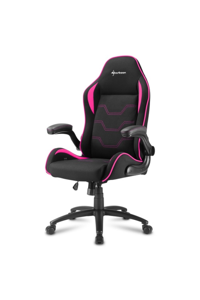 SHARKOON ELBRUS 1 SEDIA GAMING TESSUTO, BRACCIOLI E SCHIENALE IMBOTTITI E REGOLABILI, BASE IN ACCIAIO, PESO MAX PERSONA 120KG, COLORE NERO/ROSA