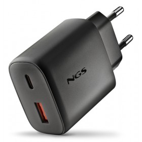 NGS ERA 45W BLACK: CARICATORE GaN DA PARETE UNIVERSALE DA 45W con 2 porte: USB-C + USB-A NGS ERA 45W BLACK: CARICATORE GaN DA PARETE UNIVERSALE DA 45W con 2 porte: USB-C + USB-A
