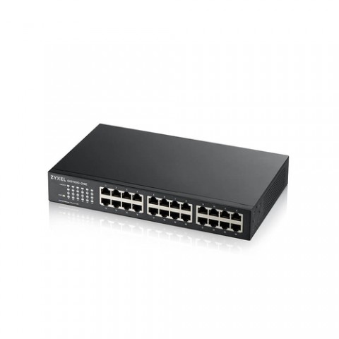 ZYXEL SWITCH UNMANAGED 24 PORTE GIGABIT, DESIGN SENZA VENTOLE, DESKTOP/RACK