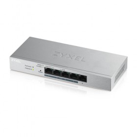 ZYXEL SWITCH UNMANAGED PLUS 5 PORTE GIGABIT (4 PoE), EASY MANAGEMENT PER VLAN, QoS, DESIGN SENZA VENTOLE, DESKTOP