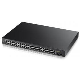 ZYXEL SWITCH MANAGED 48 PORTE GIGABIT, 2XSFP, SSENZA VENTOLE, DESKTOP/RACK