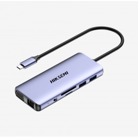 HIKVISION HIKSEMI HUB 11 IN 1, FAST CHARGE, HDMI, VGA,SD, TF, USB3.0*2, USB2.0*2, Audio, RJ4