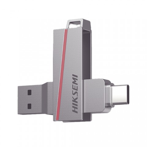 HIKVISION PEN DISK USB FLASH USB 3.2 32GB E307 DUAL SLIM METAL CASE SILVER