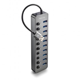 NGS IHUB 10: Hub 10 porte USB 3.0. Velocit di trasferimento dati a 5Gbps. Lunghezza del cavo: 180 m NGS IHUB 10: Hub 10 porte USB 3.0. Velocit di trasferimento dati a 5Gbps. Lunghezza del cavo: 180 m