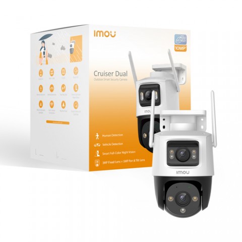 IMOU CRUISER DUAL 2 10MP TELECAMERA DOPPIA LENTE (FISSA E PTZ), VISIONE NOTTURNA, SMART TRACKING IMOU CRUISER DUAL 2 10MP TELECAMERA DOPPIA LENTE (FISSA E PTZ), VISIONE NOTTURNA, SMART TRACKING