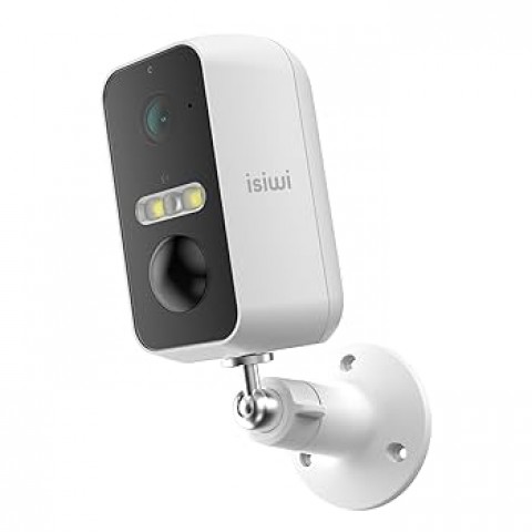 ISIWITELECAMERA A BATTERIA WIRELESS FLIP 2K BULLET FISSA PER ESTERNO IR LED E SHOWCOLOR AUDIO BIDIRE