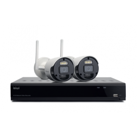 ISIWI KIT WIRELESS CONNECT S2 ISW-K1N8BF2MP-2 GEN1 NVR 8 CANALI + 2 TELECAMERE IP 1080P 2MPX WIRELES
