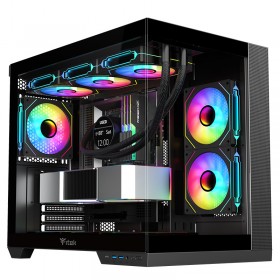 ITEK CASE DARK CAVE DS, GAMING TOWER, ATX, 3X12CM ARGB FAN, 2XUSB3, TYPE-C, SIDE  FRONT PANEL TEMP