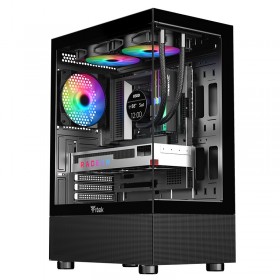 ITEK CASE SHOWBUI 33B, GAMING TOWER ATX, 12CM ARGB FAN, USB3, SIDE  FRONT PANEL TEMP GLASS