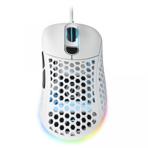 SHARKOON MOUSE GAMING LIGHT2-200, BLACK, 16000 DPI MAX, RGB, 6 TASTI, USB 1.8MT, BIANCO