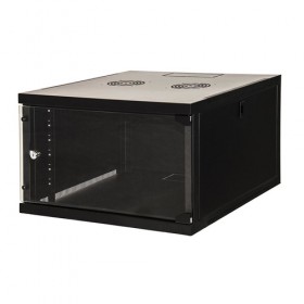 LINK ARMADIO RACK 19" 6 UNITA DA MURO (A)350X (L)540 X PROFONDITA 600 MM. COLORE NERO PORTA VETRO
