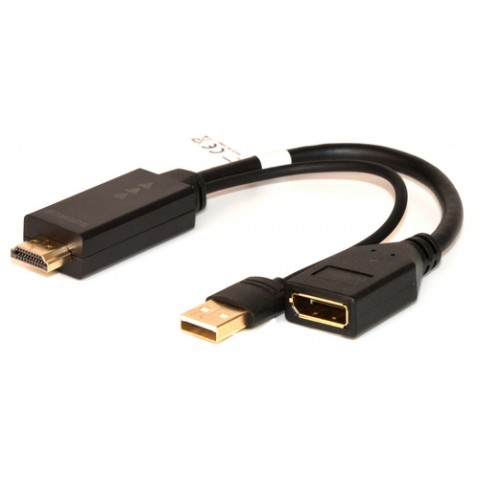 LINK ADATTATORE ATTIVO HDMI MAS - DISPLAYPORT 1.2 FEM E CONNETTORE USB 4K PER PC/NB HDMI A VIDEO DIS