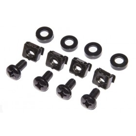 KIT 50 VITI, DADI E RONDELLE PER INSTALLAZIONI SU ARMADI RACK 19" COLORE NERO KIT 50 VITI, DADI E RONDELLE PER INSTALLAZIONI SU ARMADI RACK 19" COLORE NERO