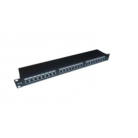 LINK PANNELLO PATCH PER RETI CON 24 PORTE RJ45 CAT 6 SCHERMATO 19" COLORE NERO