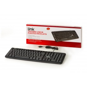 LINK TASTIERA ITALIANA USB 108 TASTI COLORE NERO IN ECOPLASTICA