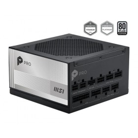 MSI ALIMENTATORE PRO A1000PL PCIE5, EU, BLACK EMBOSSED CABLE , 1000W, FULL -MODULAR , PLATINUM MSI ALIMENTATORE PRO A1000PL PCIE5, EU, BLACK EMBOSSED CABLE , 1000W, FULL -MODULAR , PLATINUM
