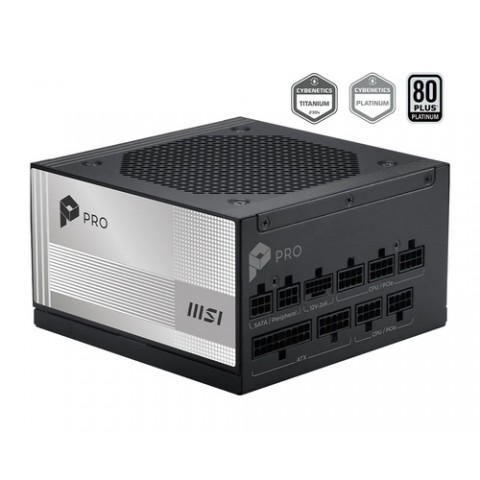 MSI ALIMENTATORE PRO A1000PL PCIE5, EU, BLACK EMBOSSED CABLE , 1000W, FULL -MODULAR , PLATINUM MSI ALIMENTATORE PRO A1000PL PCIE5, EU, BLACK EMBOSSED CABLE , 1000W, FULL -MODULAR , PLATINUM