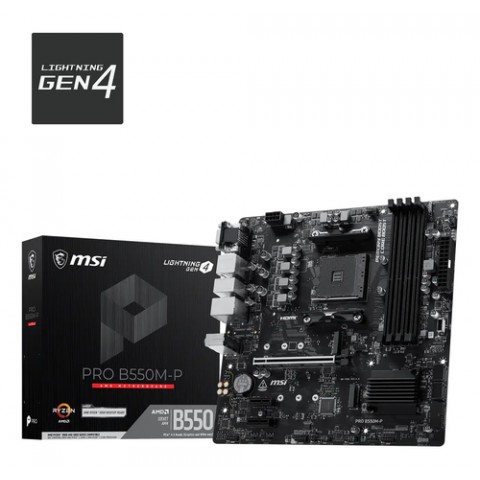 MSI MB AMD B550, PRO B550M-P,AM4,4DDR4,1PCI-Ex16,2PCI-Ex1, 2M.2,4SATA3,7USB3.2 Gen1,6USB2.0,HD MSI MB AMD B550, PRO B550M-P,AM4,4DDR4,1PCI-Ex16,2PCI-Ex1, 2M.2,4SATA3,7USB3.2 Gen1,6USB2.0,HD