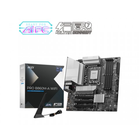 MSI MB INTEL PRO B860M-A WIFI, m-ATX DDR5, 1PCI-Ex16, 1PCI-Ex4, 2PCI-Ex1, 4SATA3