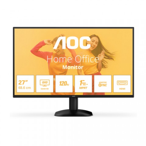 AOC MONITOR 27 LED IPS QHD 16:9 4MS 120hz 300 CDM, DP/HDMI