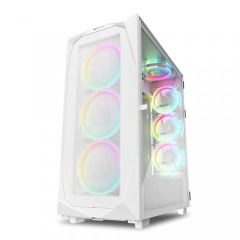 SHARKOON CASE REV300 FULL-TOWER, SIDE GLASS WHITE