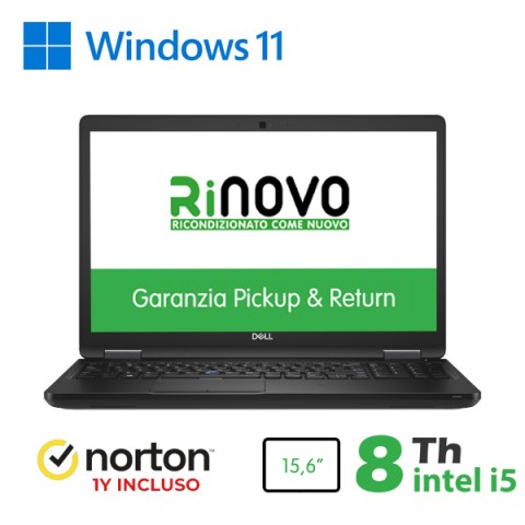 RINOVO DELL NB REFURBISHED LATITUDE E5590 i5-8X00U DDR4 16GB SSD 512GB HDMI 15.6" W11P NO DVD GRADE