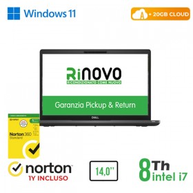 RINOVO NB DELL REFURBISHED Latitude 5400 i7-8X00U DDR4 16GB SSD 256GB 14" W11P CLOUD20GB Grade A 1Y