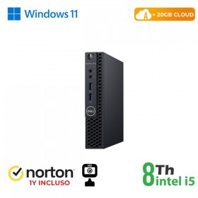 RINOVO DELL MINI PC REFURBISHED OPTIPLEX 3060-5060M i5-8X00 SODDR4 8GB SSD 256GB W11P CLOUD20GB Grad