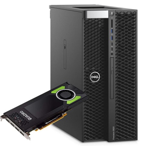 RINOVO WKS DELL T5820 TOWER W2125 DDR4 64GB SSD 512GB NVIDIA QUADRO M4000-P4000 8GB W11P UPG GRADE A