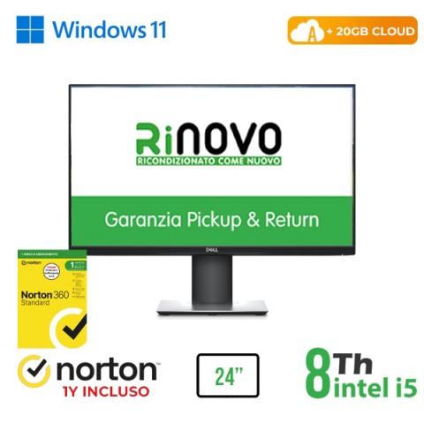 RINOVO ALL-IN-ONE DELL 24" REFURBISHED  P2419HC + Ultra DELL 7070 i5-8X00 8GB 256SSD W11P CLOUD20GB