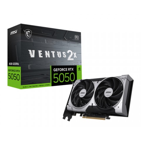 MSI VGA GEFORCE RTX 5050, RTX 5050 8G VENTUS 2X OC, 8GB GDDR6, HDMI/DP*3, ATX, DUAL FAN, OC