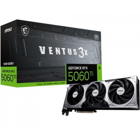 MSI VGA GEFORCE RTX 5060 TI, RTX 5060 Ti 16G VENTUS 3X OC, 16GB GDDR7, HDMI/DP*3. ATX, TRIPLE FAN ,O