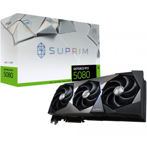 MSI VGA GEFORCE RTX 5080, RTX 5080 16G SUPRIM SOC, 16GB GDDR7, HDMI/DP*3, ATX, TRI FROZR, OC