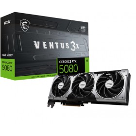 MSI VGA GEFORCE RTX 5080, RTX 5080 16G VENTUS 3X OC, 16GB GDDR7, HDMI/DP3, ATX, TRIPLE FAN, OC