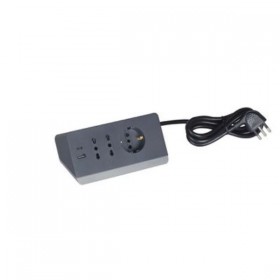 LEGRAND MULTIPRESA DA SCRIVANIA CON 2 PRESE USB TIPO A E C, GRIGIA