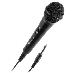 NGS SINGER FIRE: Microfono Dinamico, Microfono con Cavo da 3 Metri, Connessione Jack 6,3mm e Pulsant
